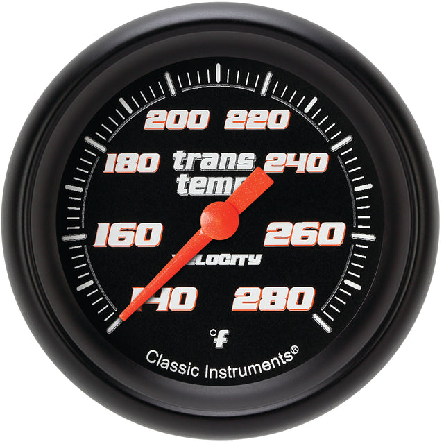 Classic Instruments Velocity Black 2-5/8" Transmission Temperature Gauge - VS327BBPF