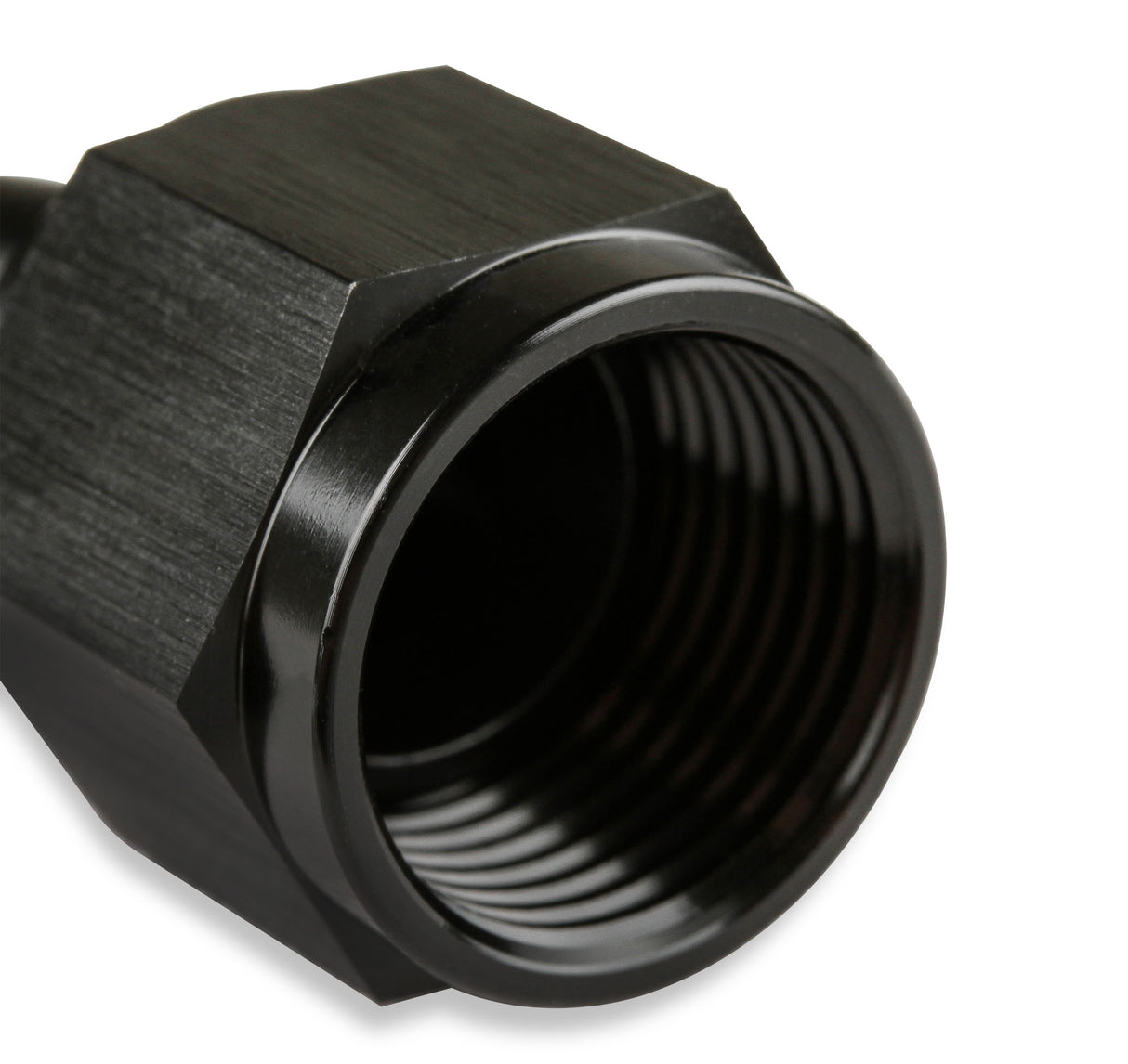 Mr Gasket -6 AN 45 Degree Swivel Hose End - Black - 224506-BL