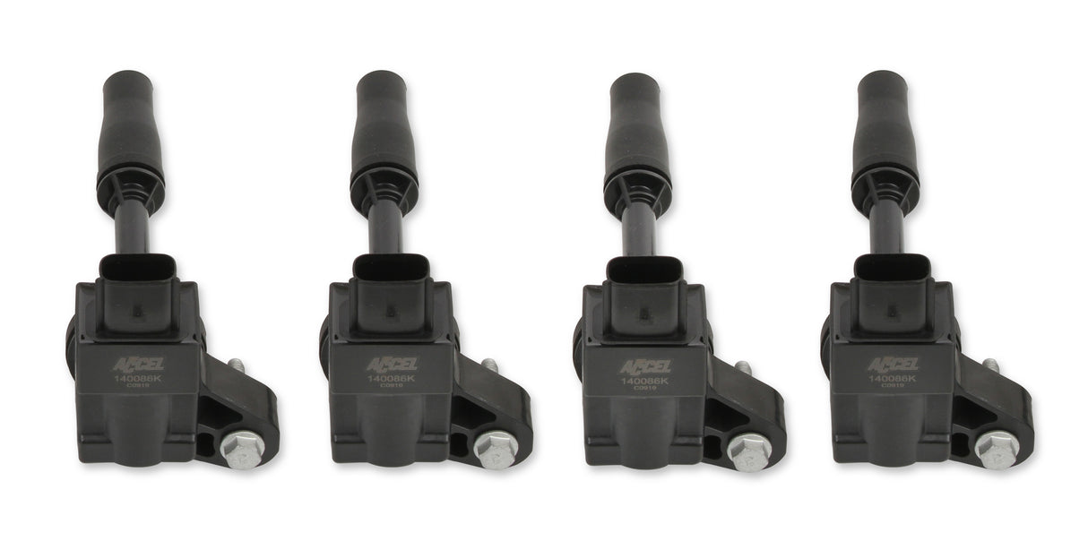 ACCEL Ignition Coils - General Motors 2.0L Turbo, 2.5L, engines, Black, 4-Pack - 140086K-4