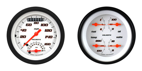 Classic Instruments Velocity White Two Gauge Set - VS32WBLF