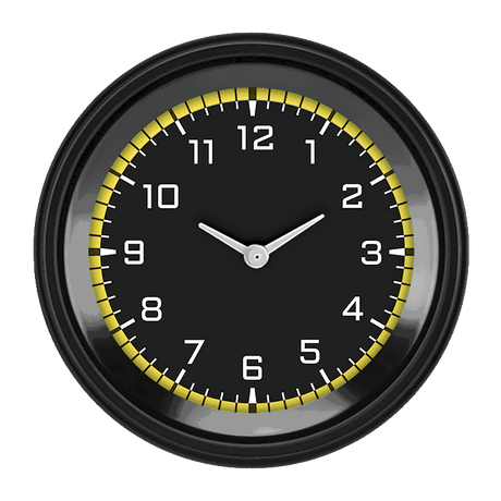 Classic Instruments AutoCross Yellow 3 3/8" Clock - AX93YBLF