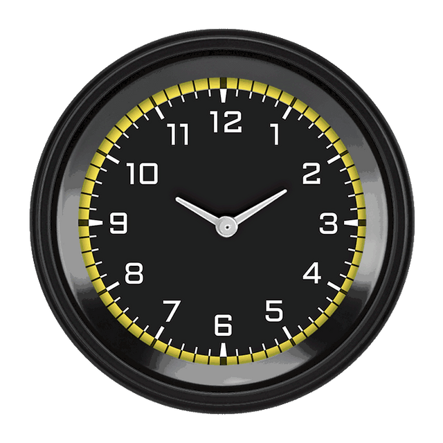 Classic Instruments AutoCross Yellow 3 3/8" Clock - AX93YBLF