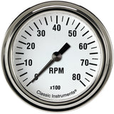 Classic Instruments White Hot 2-5/8" Tachometer Gauge - WH383SLF
