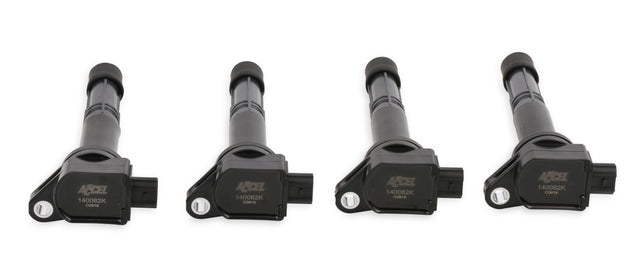 ACCEL Ignition Coil - 2008-2015 Honda and Acura 2.4L, 4-cylinder, Black, 4-Pack - 140082K-4