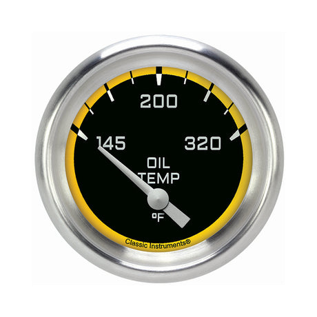 Classic Instruments Autocross Yellow 2 5/8" Oil Temperature Gauge - AX228YAPF