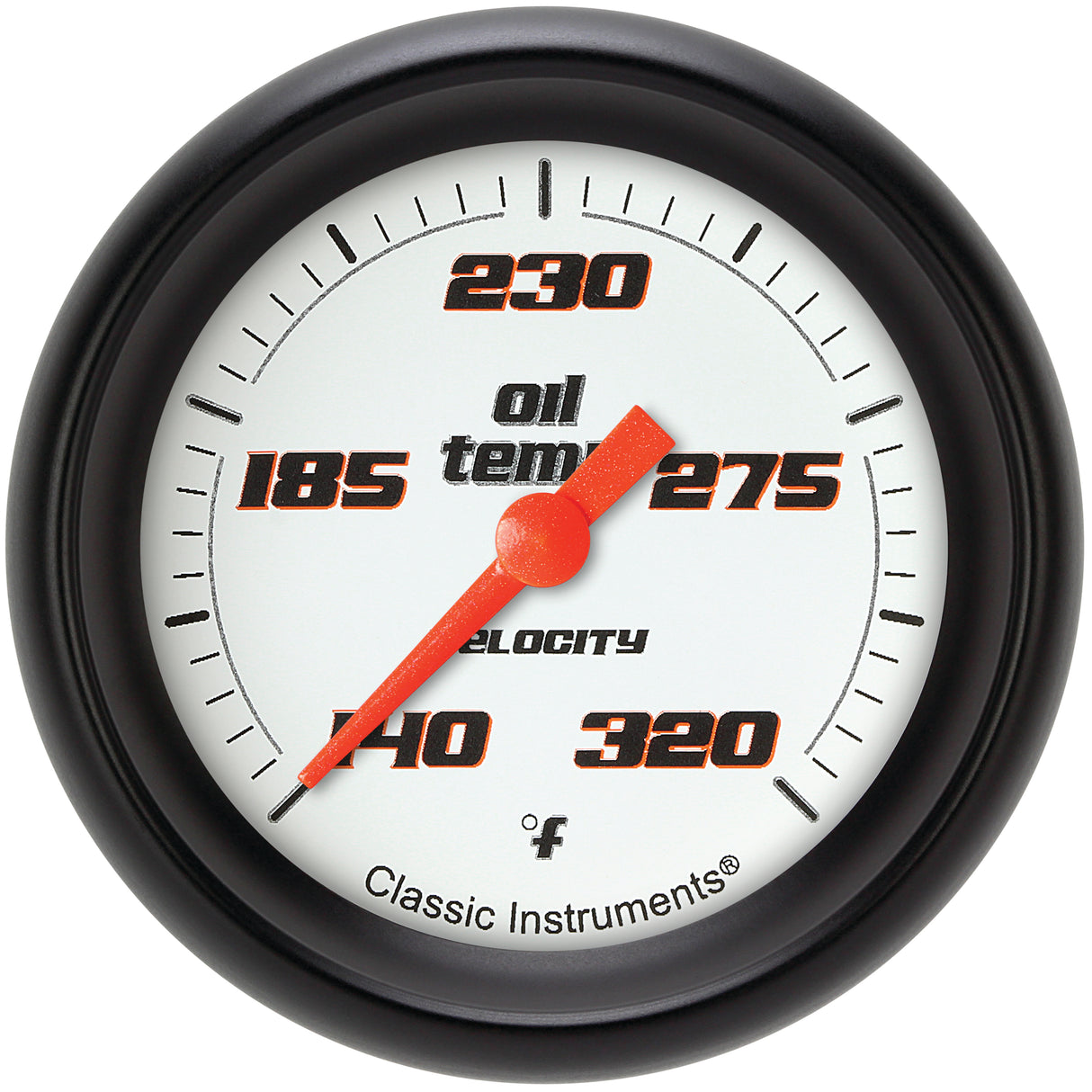Classic Instruments Velocity White 2-5/8" Oil Temperature Gauge - VS328WBPF
