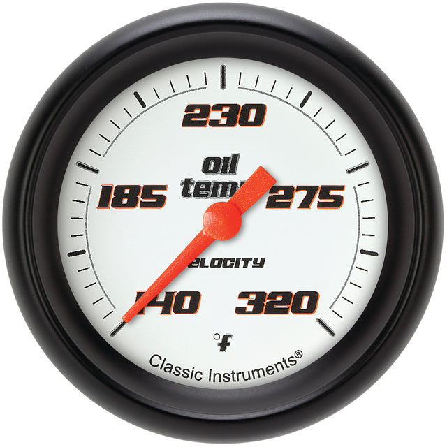 Classic Instruments Velocity White 2-5/8" Oil Temperature Gauge - VS328WBPF