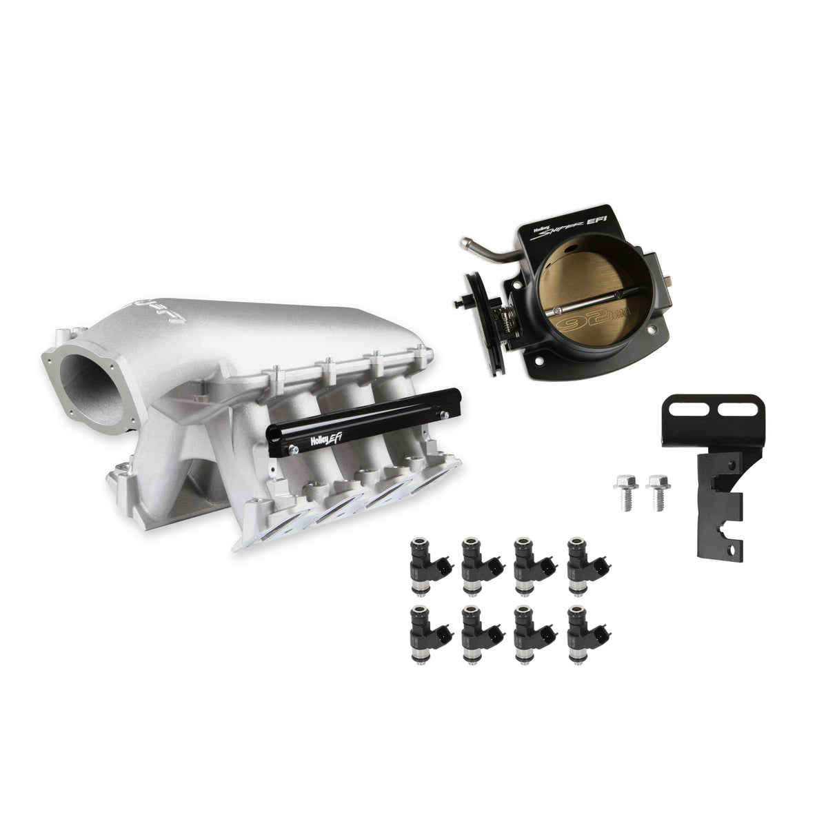 Holley EFI LS1 (Cath) Hi-Ram Natural Kit with 92mm TB and 120lb injectors - 300-122-120K