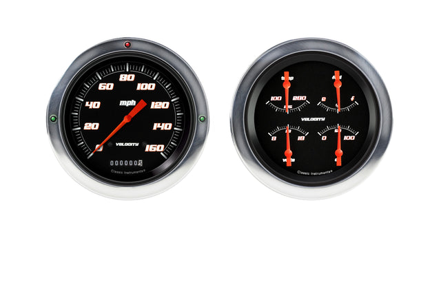 Classic Instruments Velocity Series Black 1954-55 Chevy Truck Package - CT54VSB52
