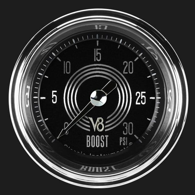 Classic Instruments V8 Speedster 2 1/8" Boost Gauge, 30 psi - V8SR142SHC