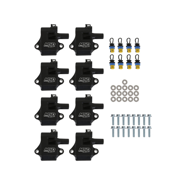 MSD Ignition Coil - Pro Power Series - GM LS1/LS6 Engines - Black - 8-Pack - 828583