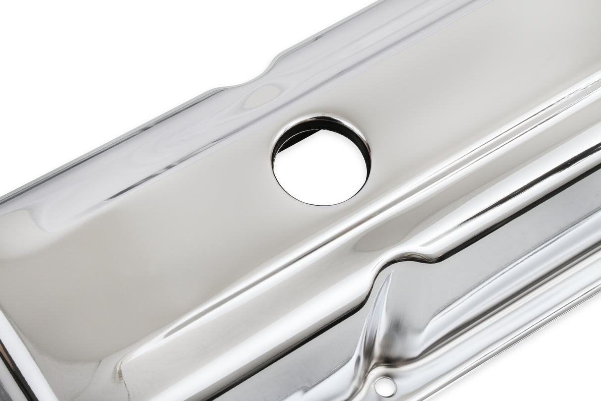 Mr Gasket Chrome Tall-Style Valve Covers without Baffle - 9801