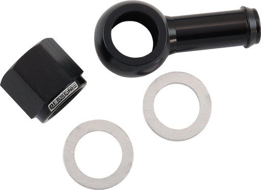 Aeroflow 90° Fuel Pump Banjo Kit - Black 3/8" Barb Banjo Fitting & Cap (AF49-1220BLK) AF49-1220BLK