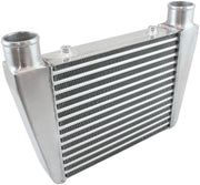 Aeroflow V-Mount Street Series Aluminium Intercooler, Silver Powder Coated Finish 330 x 280 x 76mm with 2-1/2" Inlet/Outlets (AF90-1015)