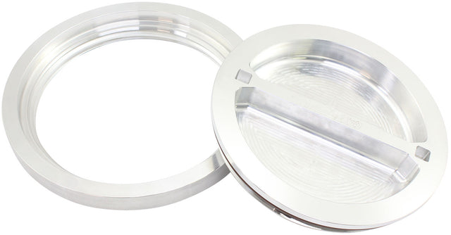 Aeroflow Flush Mount 6" Billet Aluminium Filler Raw Cap & Bung for Ice Box 6" Female Alloy weld-on Bung (AF464-96) AF464-96