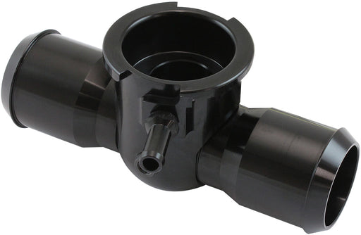 Aeroflow Billet Aluminium Inline Radiator Hose Filler - Black Finish Suits 42mm Radiator Cap and 1-1/4"-20 Internal Thread (AF64-4039BLK)