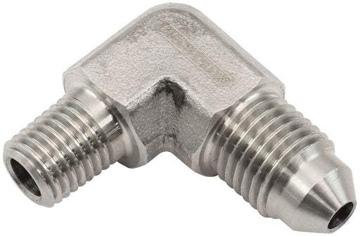 Aeroflow Stainless Steel 90° NPT Male to AN Fitting 1/16" NPT to Male -3AN (AF381-01) AF381-01