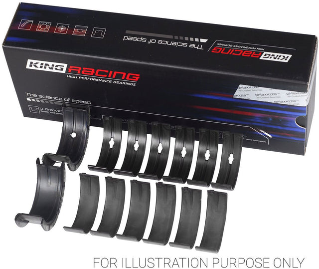 King XPC Series Main Bearing Set, STD With .001" Extra Clearance Suit Nissan RB20DE, RB20DET, RB25DET, RB25DETT, RB30E, RB30ET (KBMB7008XPC STDX) KBMB7008XPC STDX