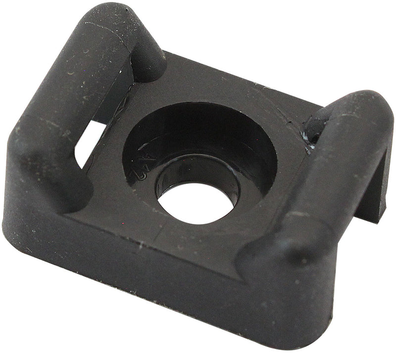 Aeroflow Cable Tie Screw Mount 21.3mm x 15.3mm - 100 Pack Nylon 66 Material, Black Colour (AF98-9989-100) AF98-9989-100