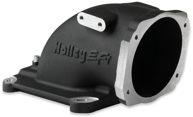 Holley EFI Throttle Body Intake Elbow - Black Suit GM LS 105mm Throttle Body with 4150 Carburettor Pattern (HO300-240BK) HO300-240BK