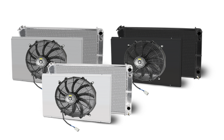 AFCO Chevelle Lsx Double Pass Crossflow Aluminum Radiator and Shroud - 84253-B-DB-N 84253-B-SP-N