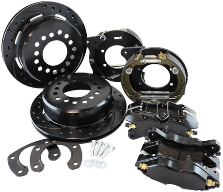 Aeroflow Ford 9" Rear Disc Brake Kit Features Internal Handbrake Shoes (AF5070-1000) AF5070-1000
