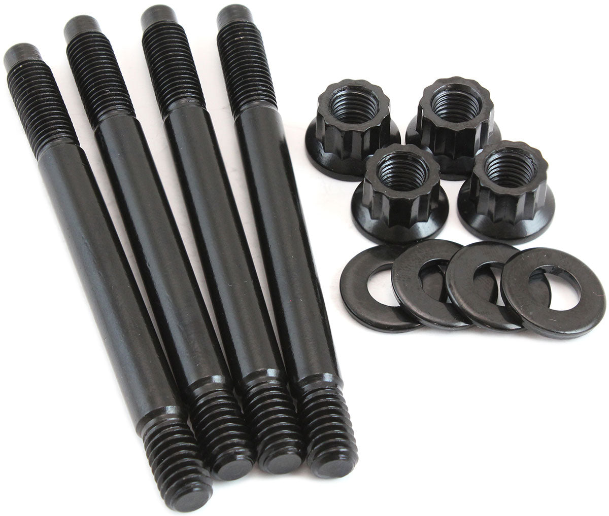 Aeroflow Carburettor Stud Kit to Suit 2" Spacer, 3.70" (94mm) OAL - Black Finish - AF37-1053 AF37-1053