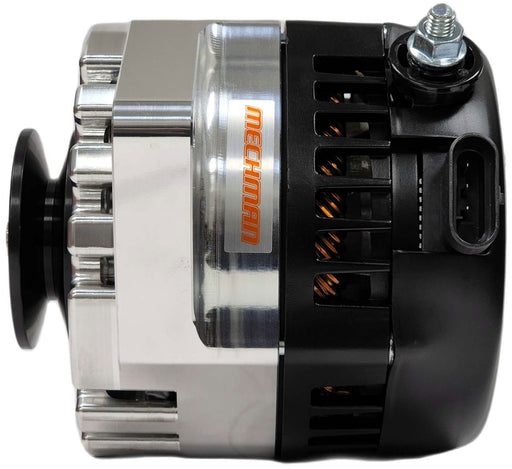 Mechman Billet S Series 170 Amp Racing Alternator, Machined Finish V-Groove Pulley. Suit Ford 1965-85 (MMB7058170M)