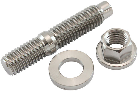 Aeroflow M10 x 1.50mm Titanium Stud, Hex Nut and Washer Kit Sold as One Stud, One Flat Washer and One 6 Point Hex Nut (AF55-2007) AF55-2007