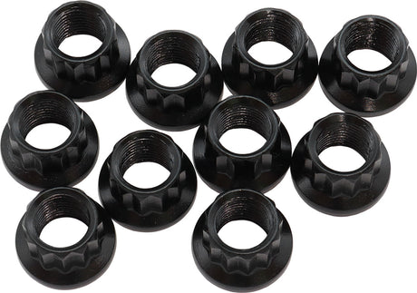 Aeroflow 12-Point Nuts, Chrome Moly Black Oxide, 10-Pack - AF34-07-0010 AF34-07-0010