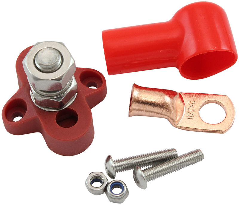 Aeroflow Single Red Post Electrical Terminal Distribution Block - M10 Stud Sold Individual to suit Positive (Red) Terminal (AF49-4067R) AF49-4067R
