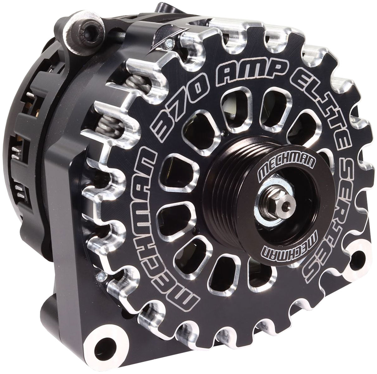 Mechman Billet Elite Series 370 Amp Alternator, Black Finish - MMB8206370B MMB8206370B