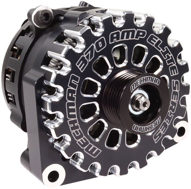 Mechman Billet Elite Series 370 Amp Alternator, Black Finish - MMB8206370B MMB8206370B