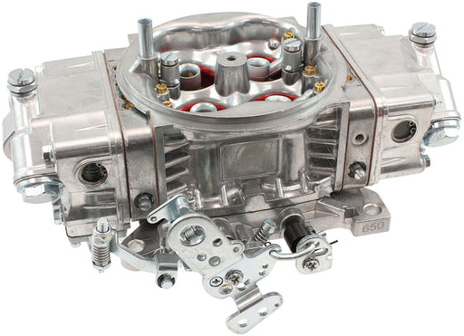 Aeroflow 650cfm 4-Barrel Double Pumper Carburettor with Mechanical Secondaries Square bore 4150 Flange, No Choke, Silver Finish (AF5112-3650) AF5112-3650