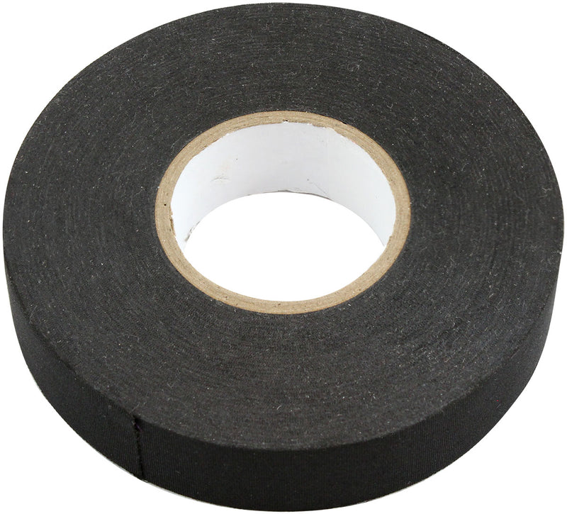 Aeroflow Cloth Tape 19mm Wide x 25 Meter Roll - Black Finish Adhesive Back Electrical Tape (AF91-2501) AF91-2501