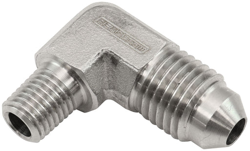 Aeroflow Stainless Steel 90° NPT Male to AN Fitting 1/16" NPT to Male -4AN (AF381-02) AF381-02