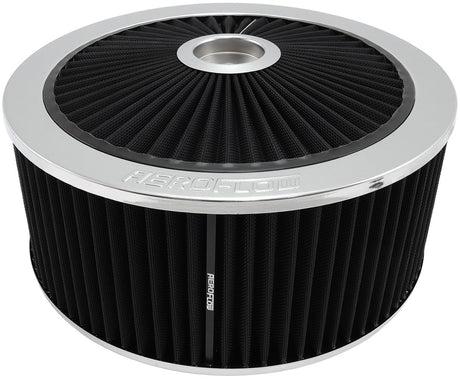 Aeroflow 14" x 6" Full Flow Air Filter Assembly, Chrome - AF2851-3075 AF2851-3075