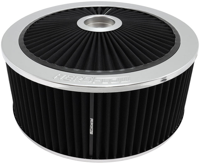 Aeroflow 14" x 6" Full Flow Air Filter Assembly, Chrome - AF2851-3075 AF2851-3075