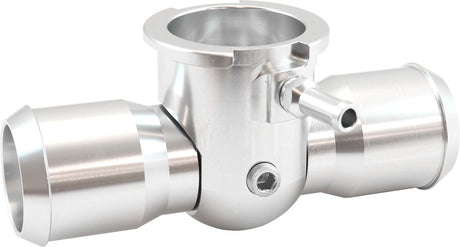 Aeroflow Billet Aluminium Inline Radiator Hose Filler - Silver Finish Suits 42mm Radiator Cap and 1-1/4"-20 Internal Thread (AF64-4039) AF64-4039