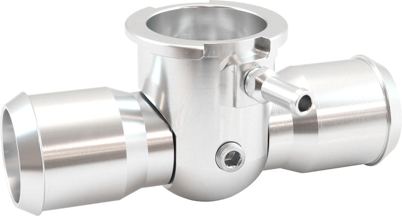 Aeroflow Billet Aluminium Inline Radiator Hose Filler - Silver Finish Suits 42mm Radiator Cap and 1-1/4"-20 Internal Thread (AF64-4039) AF64-4039
