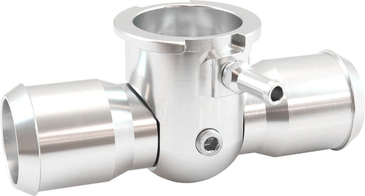 Aeroflow Billet Aluminium Inline Radiator Hose Filler - Silver Finish Suits 42mm Radiator Cap and 1-1/4"-20 Internal Thread (AF64-4039) AF64-4039
