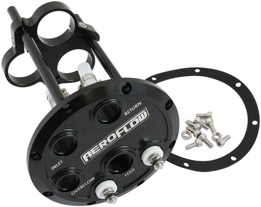 Aeroflow Billet Low Profile Triple 40mm Fuel Pump Hanger -Black Use With AF49-1242, AF49-1057 Fuel Pump (AF64-4056BLK) AF64-4056BLK