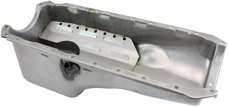 Aeroflow Big Block Chevrolet Right Hand Dipstick Standard Replacement Oil Pan, Raw Finish Suit 2-Piece Rear Main Seal, 5.0L Capacity (AF82-9294) AF82-9294