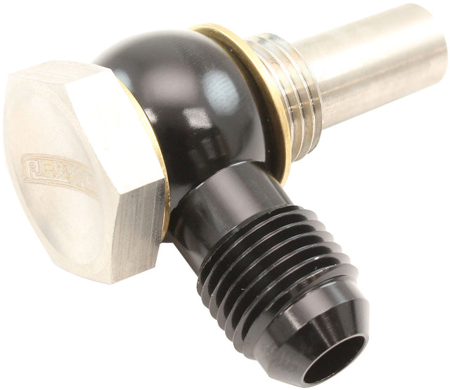 Aeroflow 9/16"-18 NPSM Long Tail Stainless Steel Banjo Bolt and Aluminium -6AN Banjo - AF399-06L AF399-06L