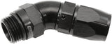 Aeroflow ORB Taper Swivel 45° Hose End -8 ORB to -8AN - AF582-08-08DBLK