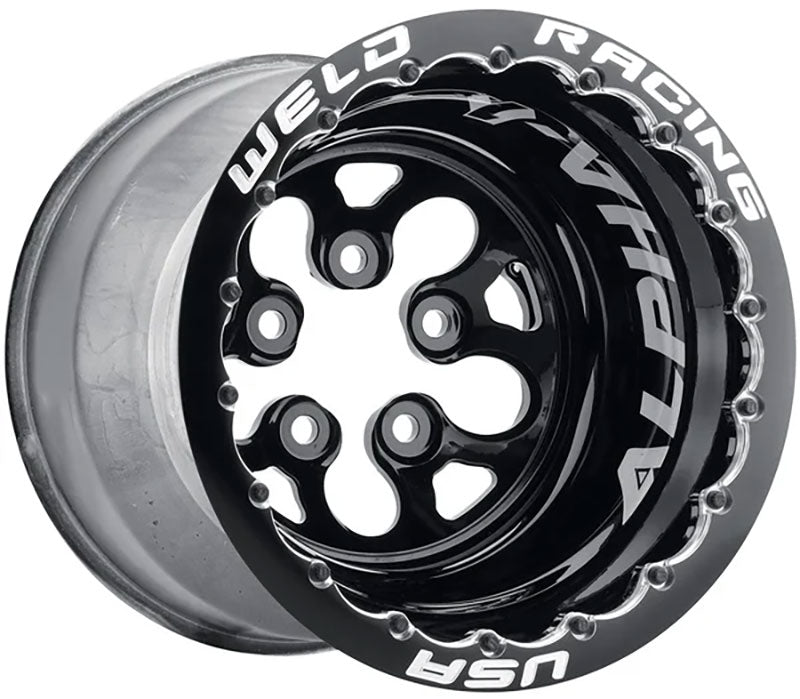 Weld Alpha 1 15" x 10" Drag Rim, Black, Double Beadlock for M/T - WE83B-510278MB WE83B-510278MB
