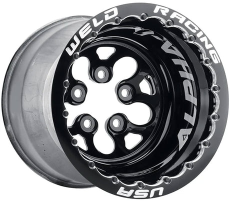 Weld Alpha 1 15" x 10" Drag Rim, Black, Double Beadlock for M/T - WE83B-510278MB WE83B-510278MB