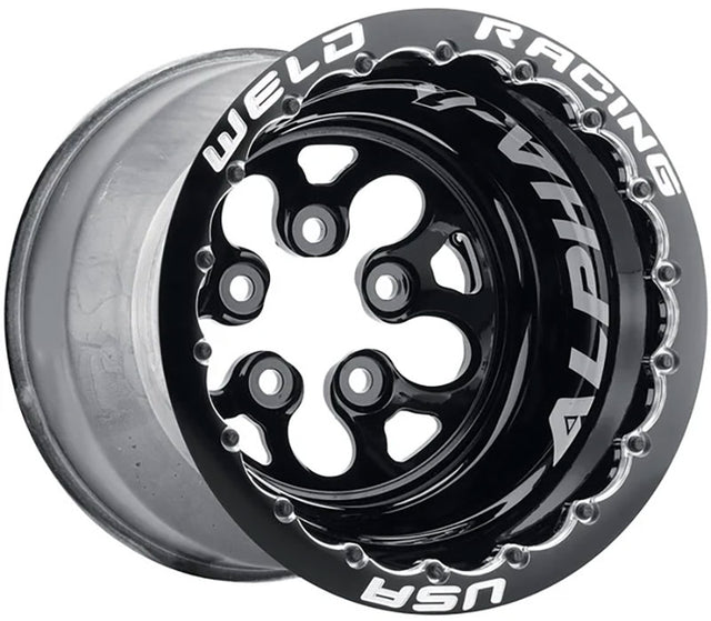 Weld Alpha 1 15" x 10" Drag Rim, Black, Double Beadlock for M/T - WE83B-510278MB WE83B-510278MB