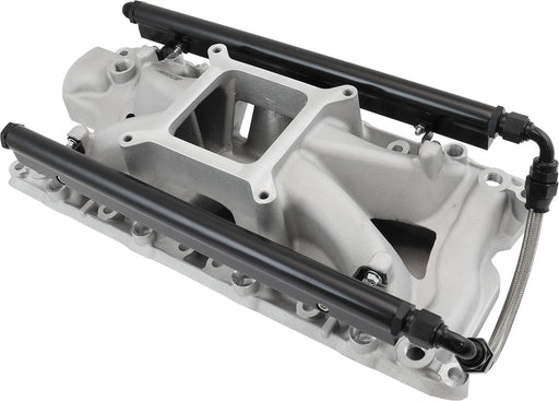 Aeroflow SB Ford 289-302 Windsor EFI Air Gap Single Plane Intake Manifold, Natural Cast Finish 2500 - 7500 RPM, Square Bore Carburettor Pad, Non-EGR (AF6090-2000)
