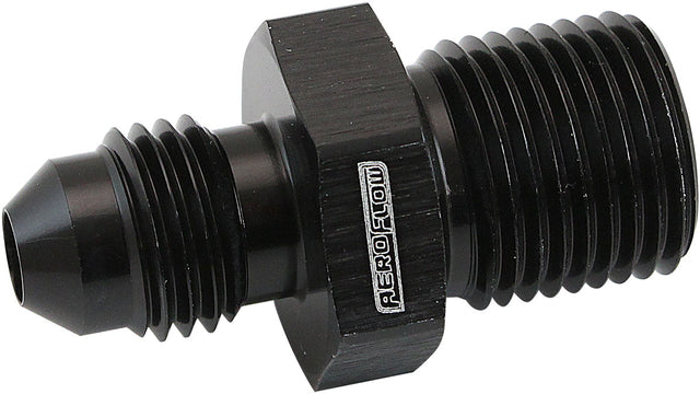 Aeroflow Metric to Male Flare Adapter M14 x 1.25mm to -6AN Black Finish (AF742-06BLK) AF742-06BLK